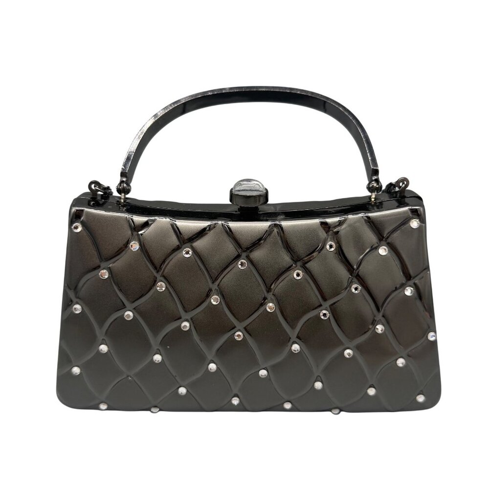 Vintage Daniella Metallic Purse clutch Evening bag crystals